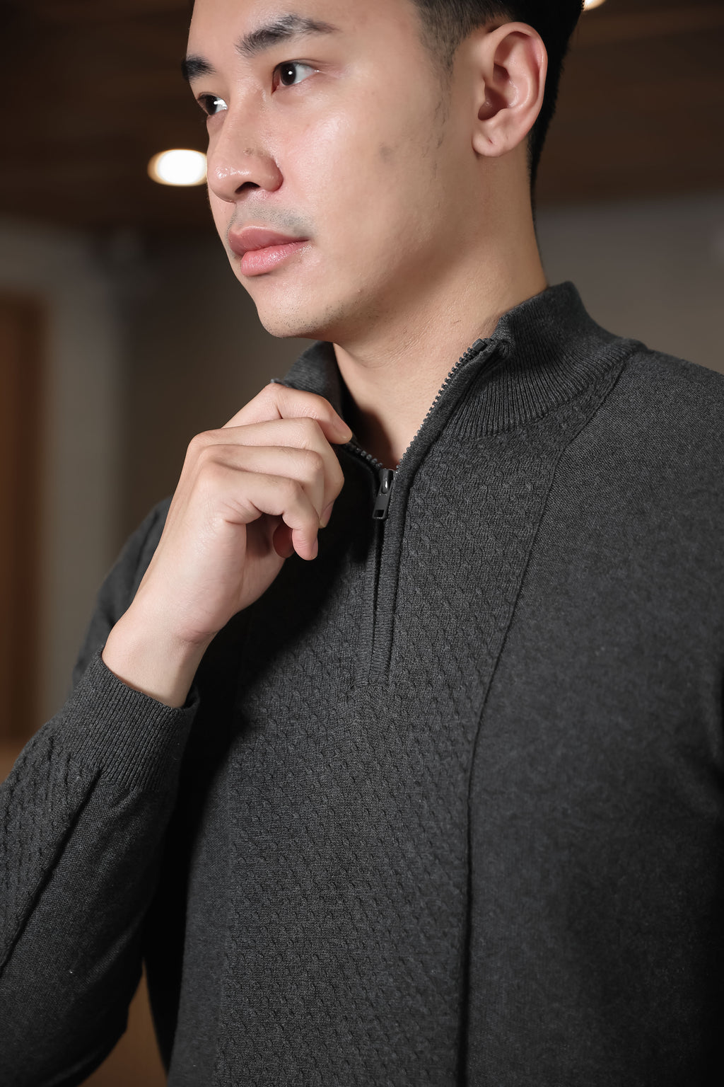 Nalure Arvin Sweater Pria | Half Zipper Pria | Knitwear Cowok