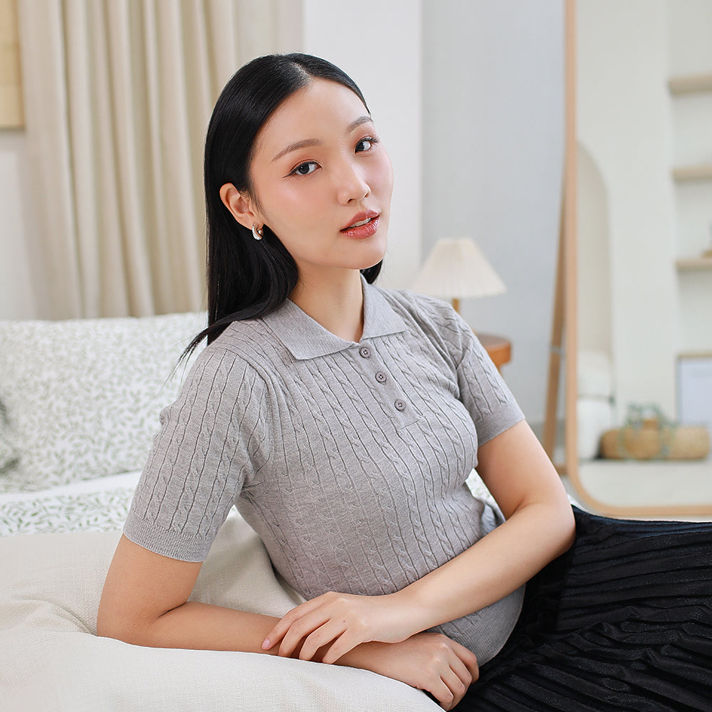 Nalure Women’s Cable Knit Polo