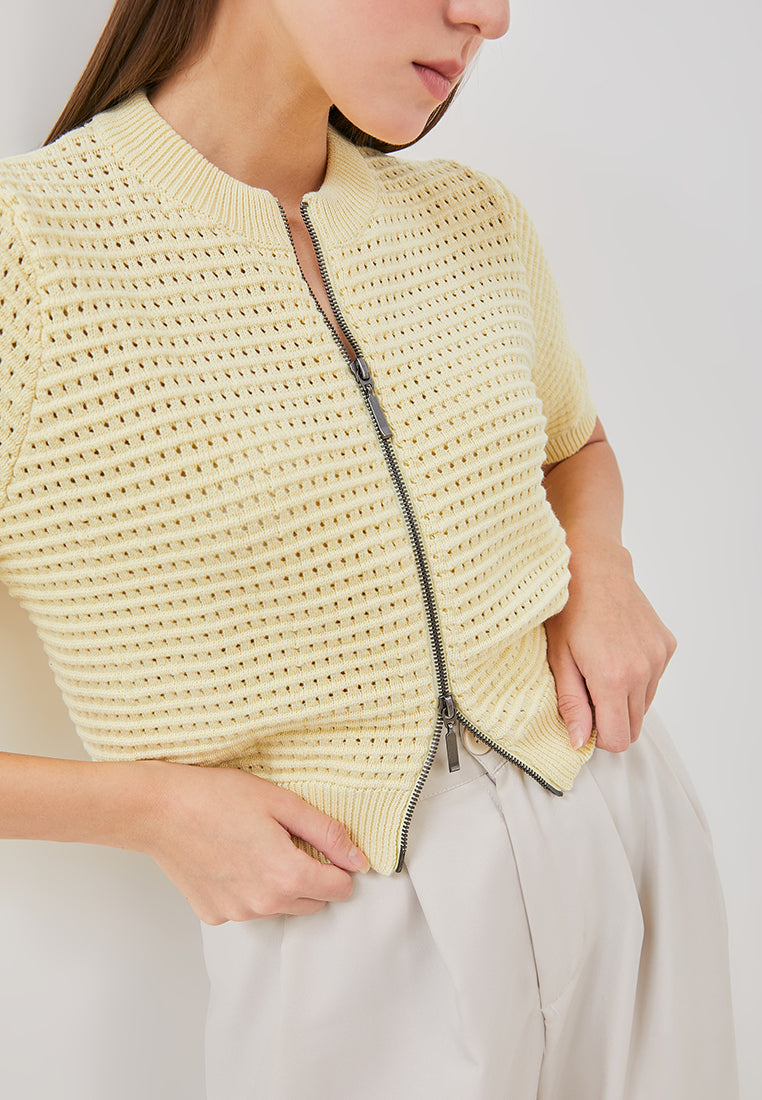 Nalure Tiffany Cardigan Wanita | Crop Top | Lengan Pendek
