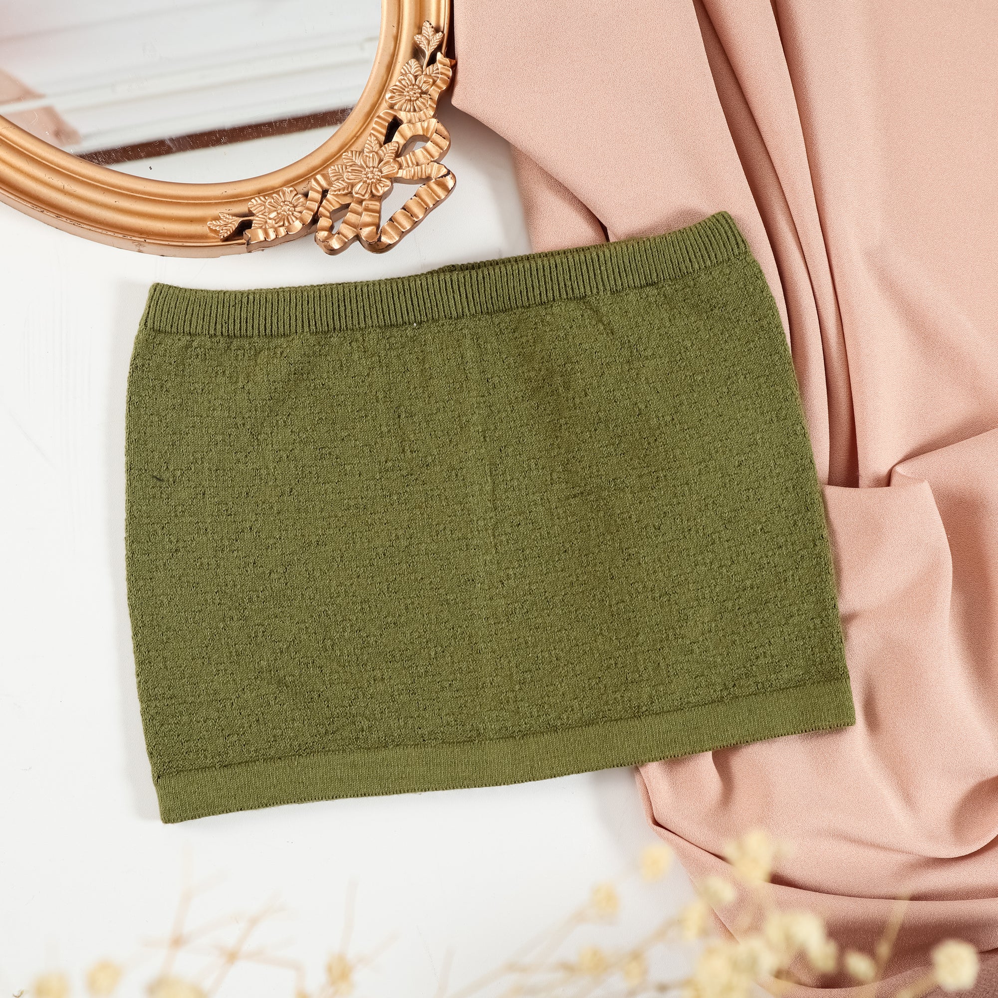 Nalure Naila - Crop Top Kemben Rajut | Tank Top Variasi Green | Tank top wanita