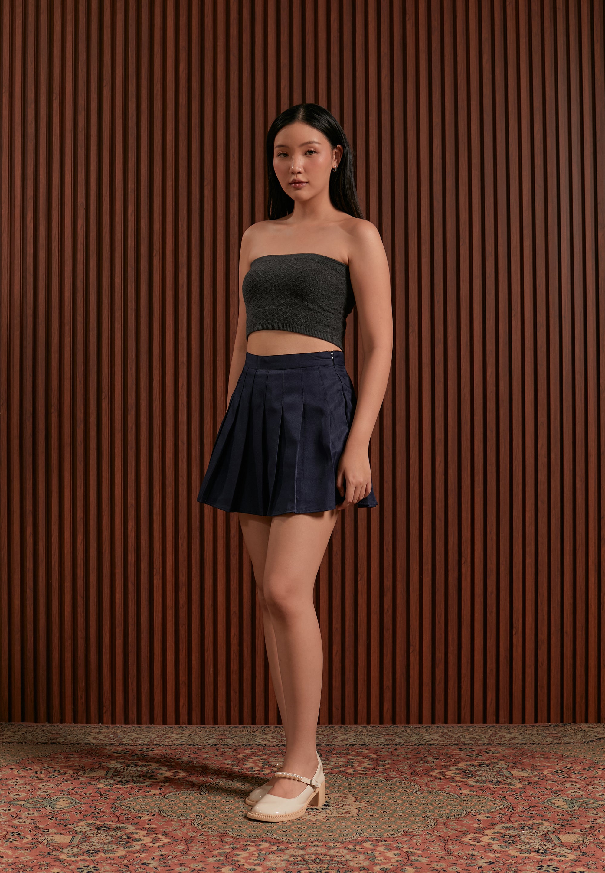Nalure Naila - Crop Top Kemben Rajut | Tank Top Variasi Grey | Tank top wanita