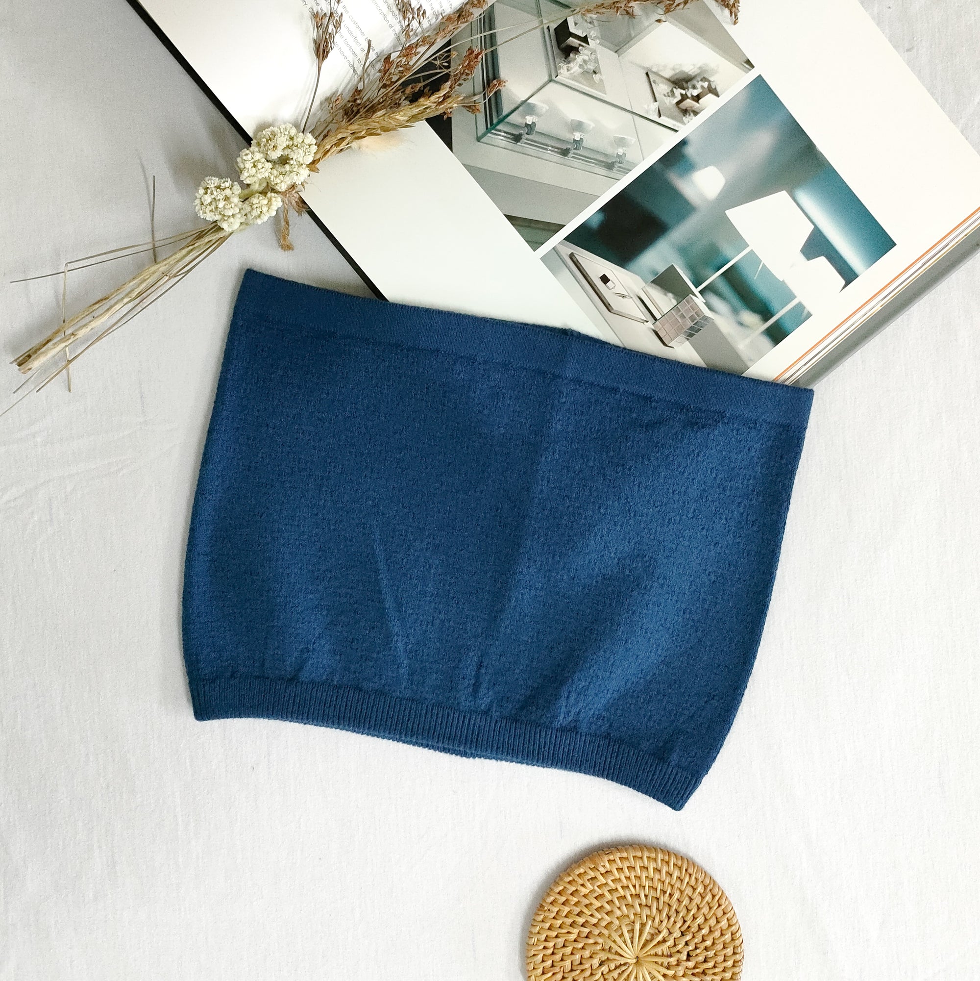 Nalure Naila - Crop Top Kemben Rajut | Tank Top Variasi Denim | Tank top wanita