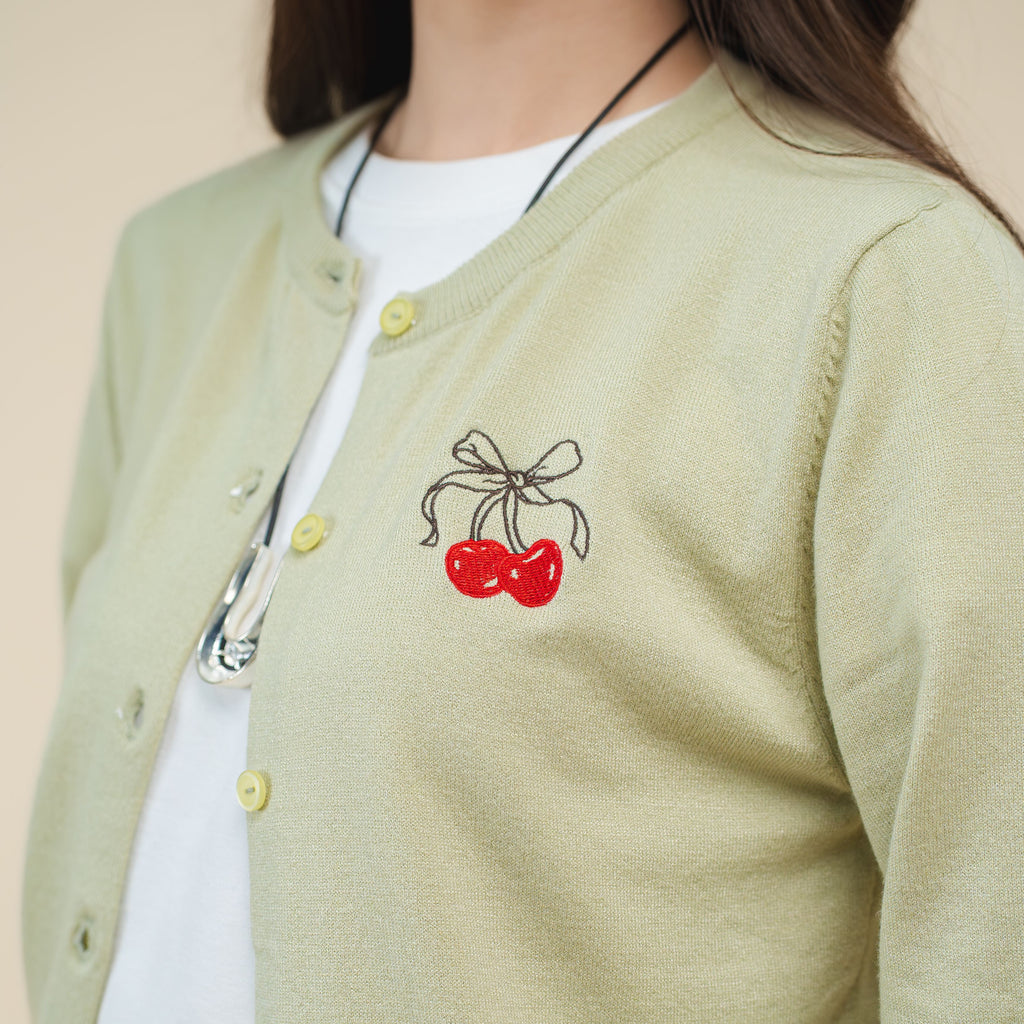 Nalure Cherry Cardigan | Cardigan Rajut | Long Sleeve Crewneck