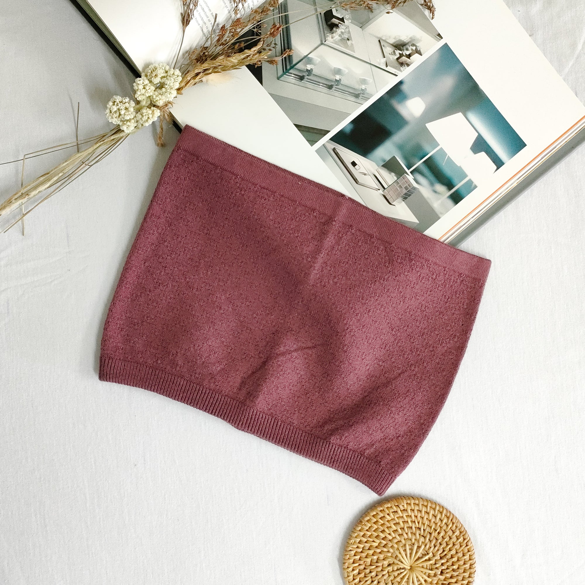 Nalure Naila - Crop Top Kemben Rajut | Tank Top Variasi Pink | Tank top wanita