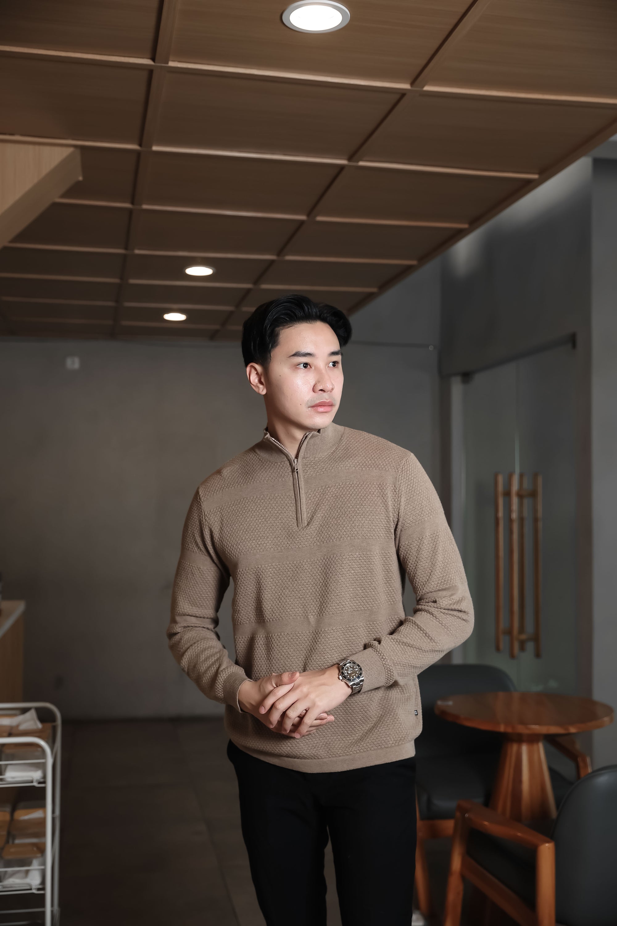 Nalure Ryan Sweater Pria | Half Zipper Pria | Turtleneck Long Sleeve