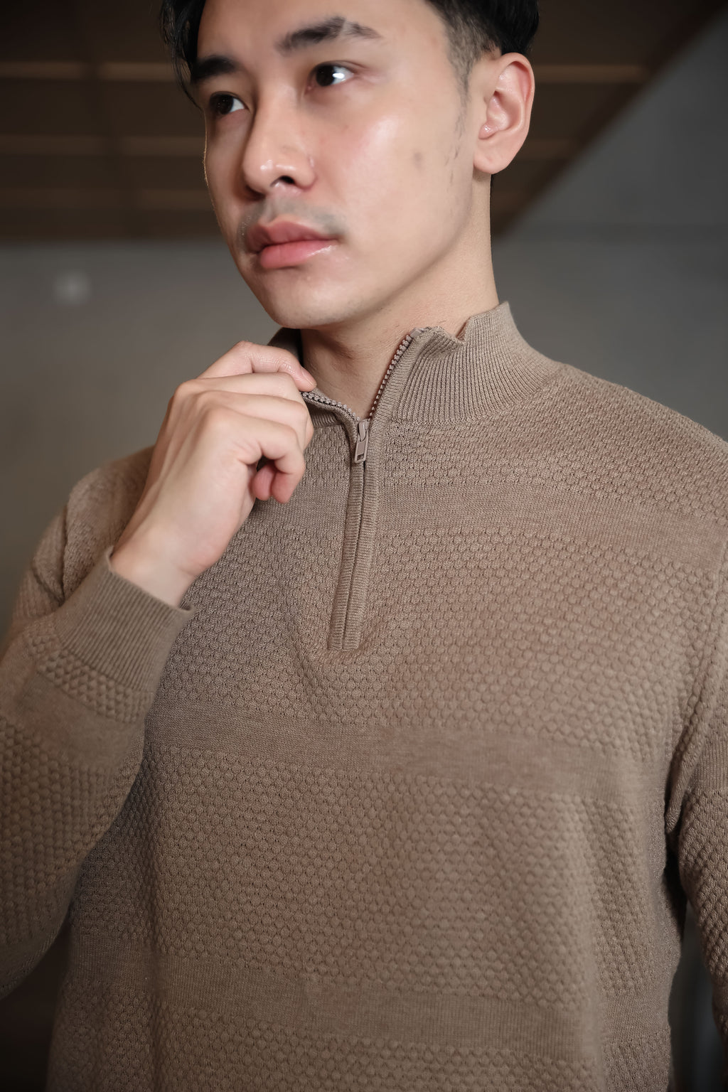 Nalure Ryan Sweater Pria | Half Zipper Pria | Turtleneck Long Sleeve