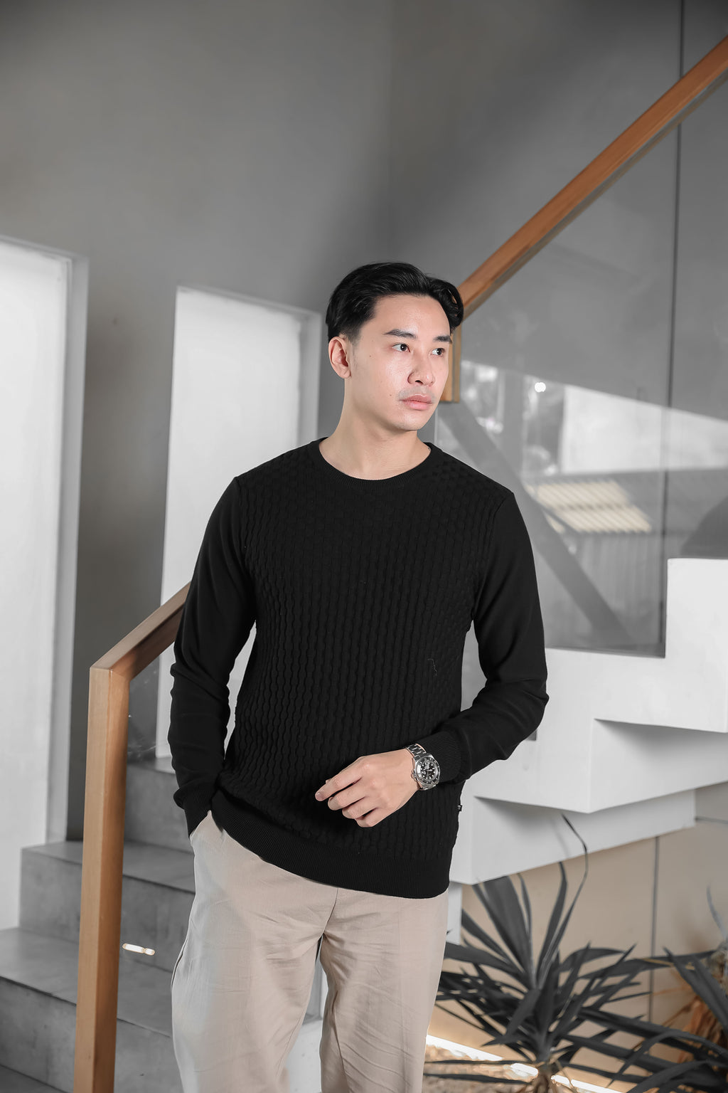 Nalure Damara Sweater Pria | Knitwear Cowok | Crewneck Long Sleeve
