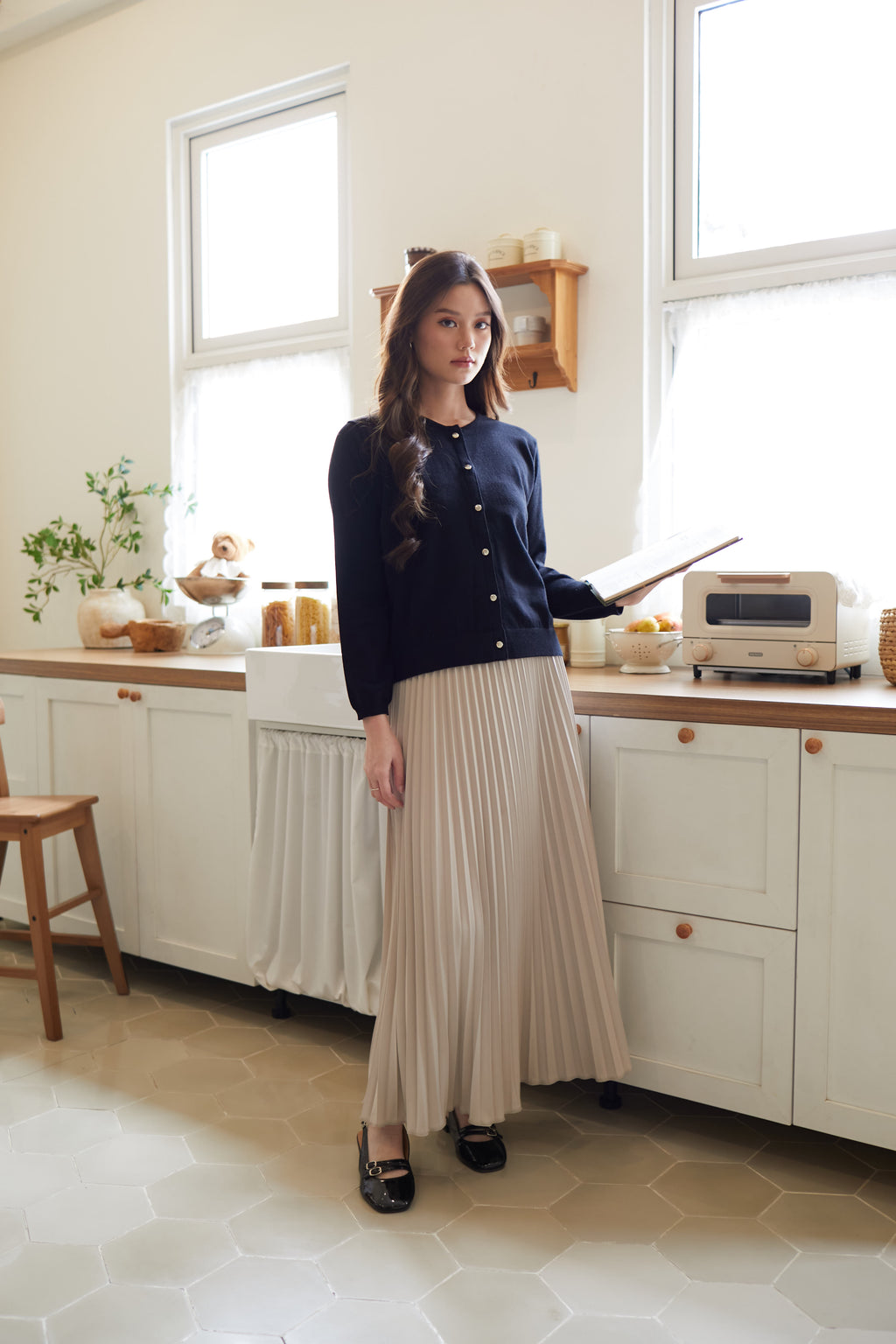 Nalure Luna Cardigan Wanita | Basic Knit Cardigan | Korean Style