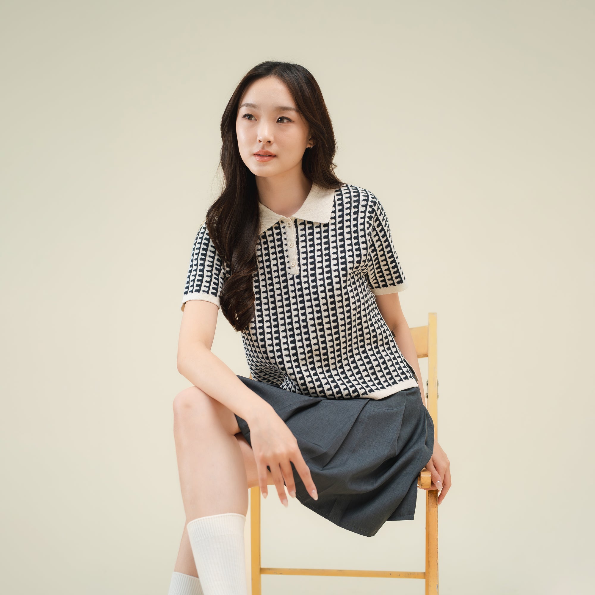 Nalure Kelly Polo Shirt Wanita | Knit Katun | Lengan Pendek Kerah