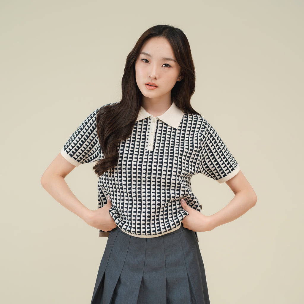 Nalure Kelly Polo Shirt Wanita | Knit Katun | Lengan Pendek Kerah