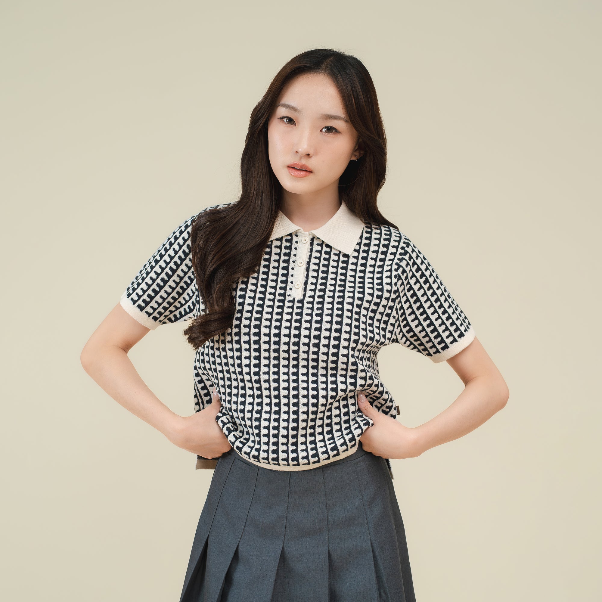 Nalure Kelly Polo Shirt Wanita | Knit Katun | Lengan Pendek Kerah