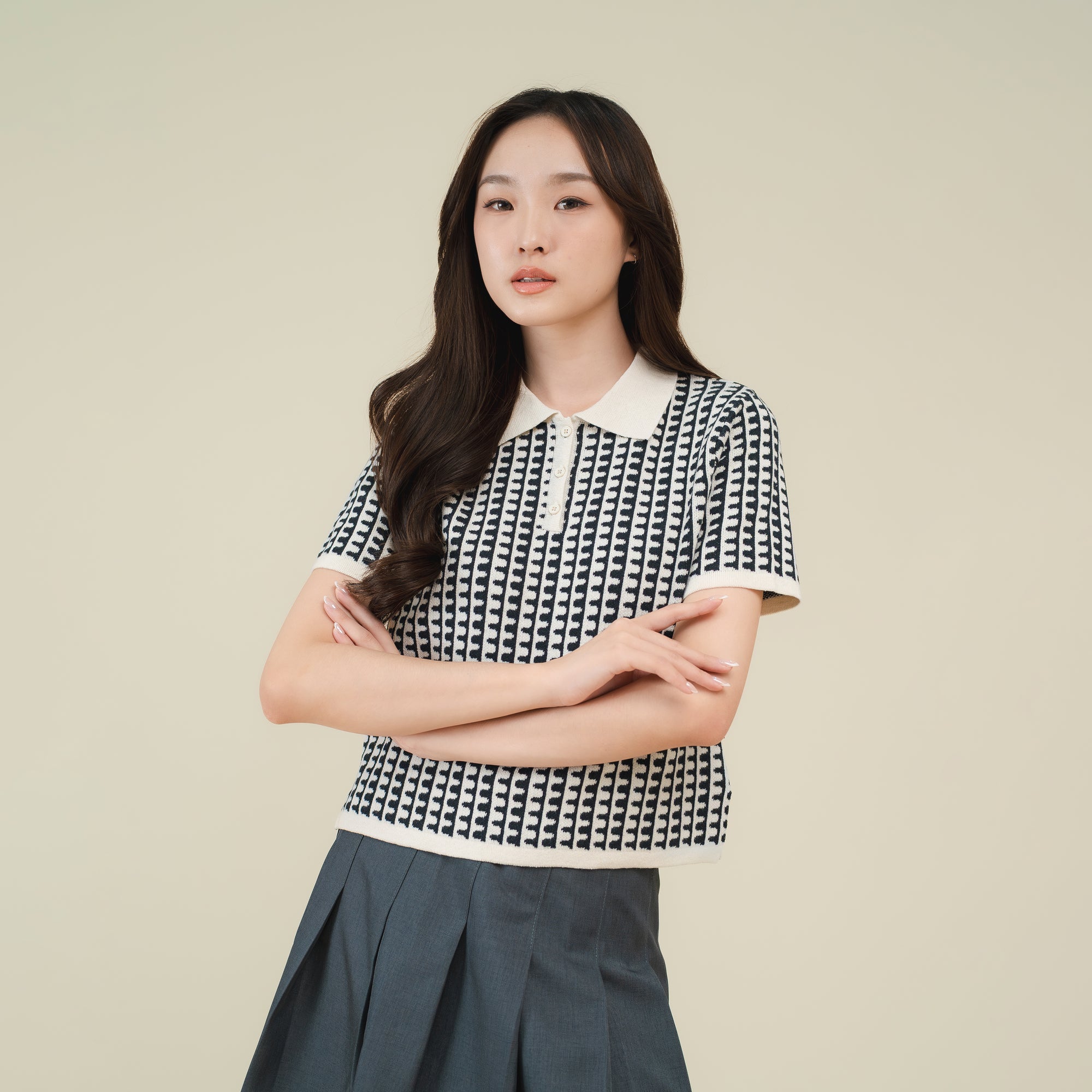 Nalure Kelly Polo Shirt Wanita | Knit Katun | Lengan Pendek Kerah