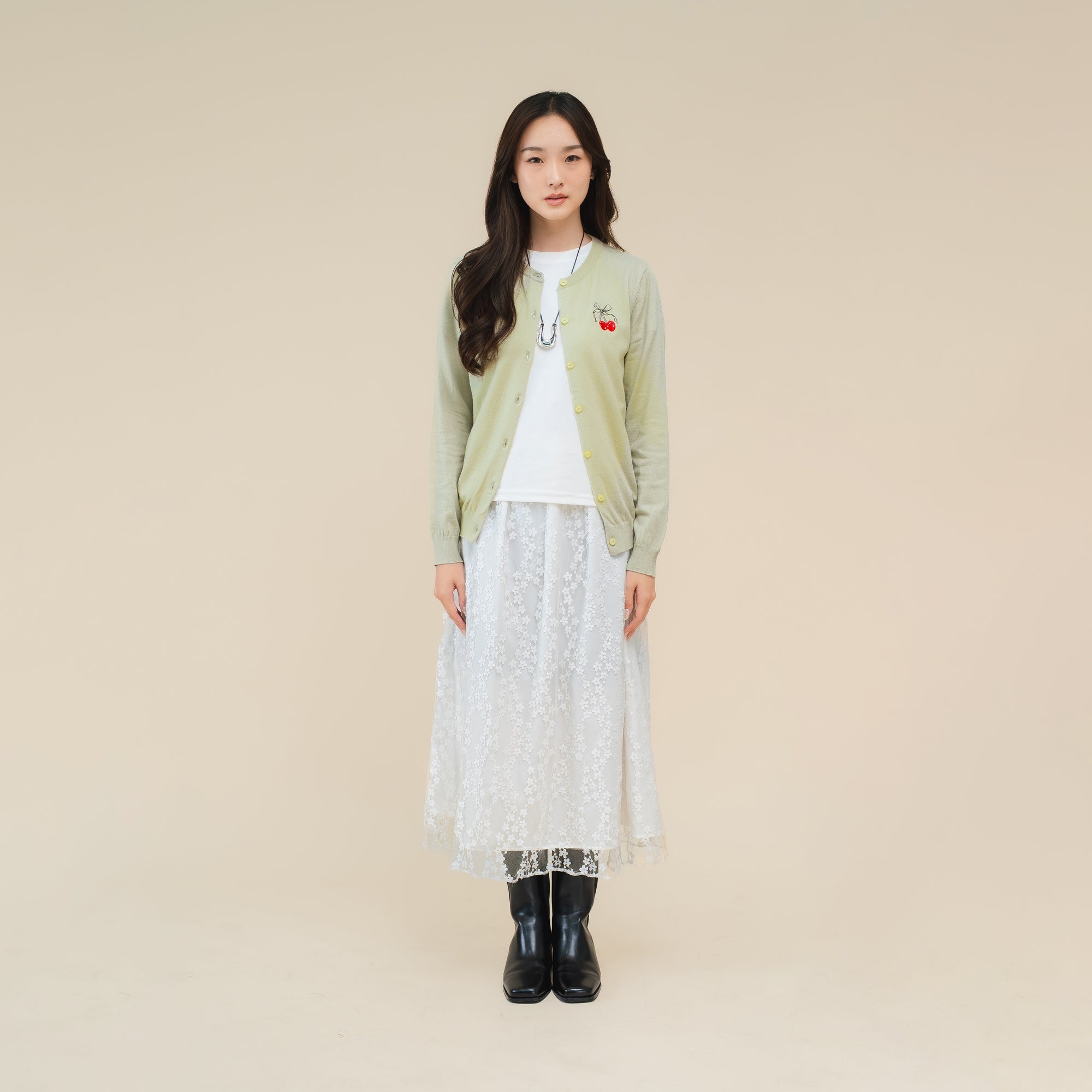 Nalure Cherry Cardigan | Cardigan Rajut | Long Sleeve Crewneck