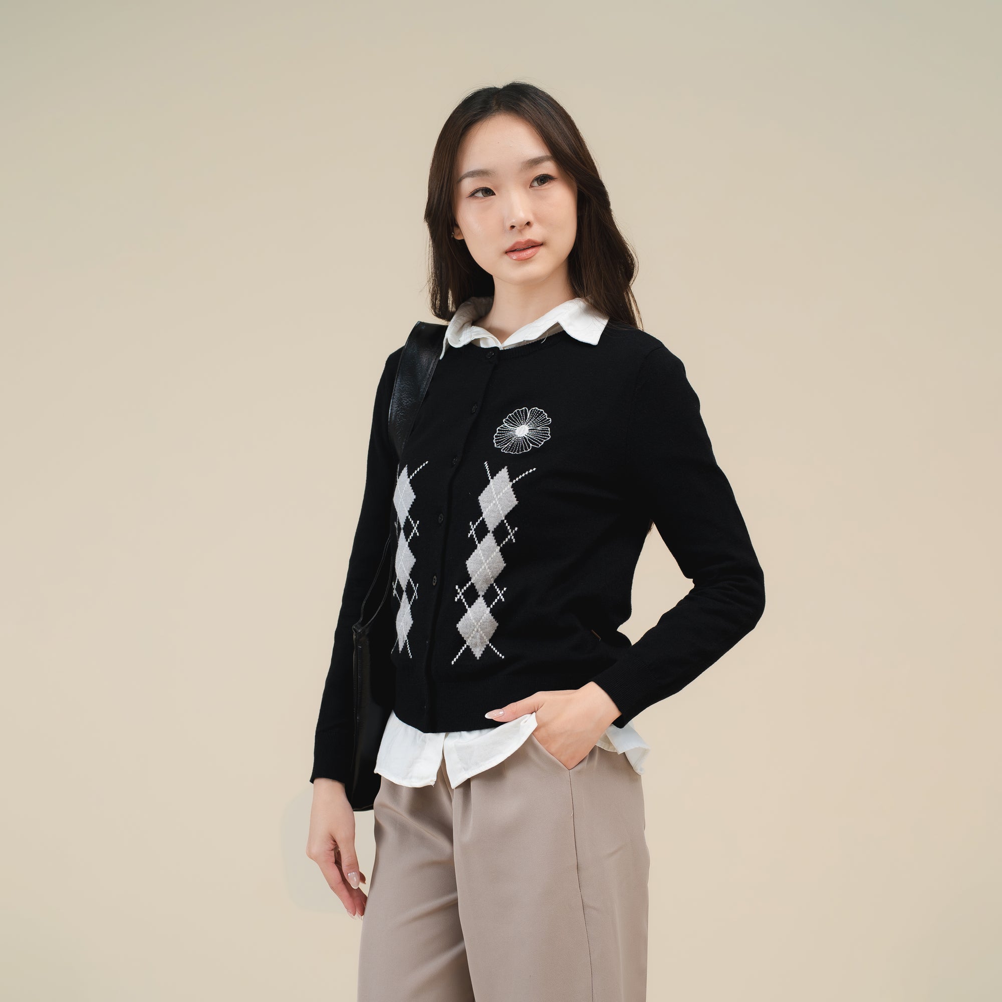 Nalure Heidy Cardigan | Cardigan Argyle | Knitwear Korean Style