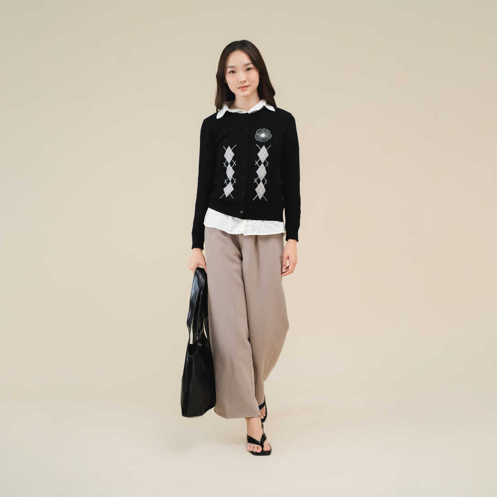 Nalure Heidy Cardigan | Cardigan Argyle | Knitwear Korean Style