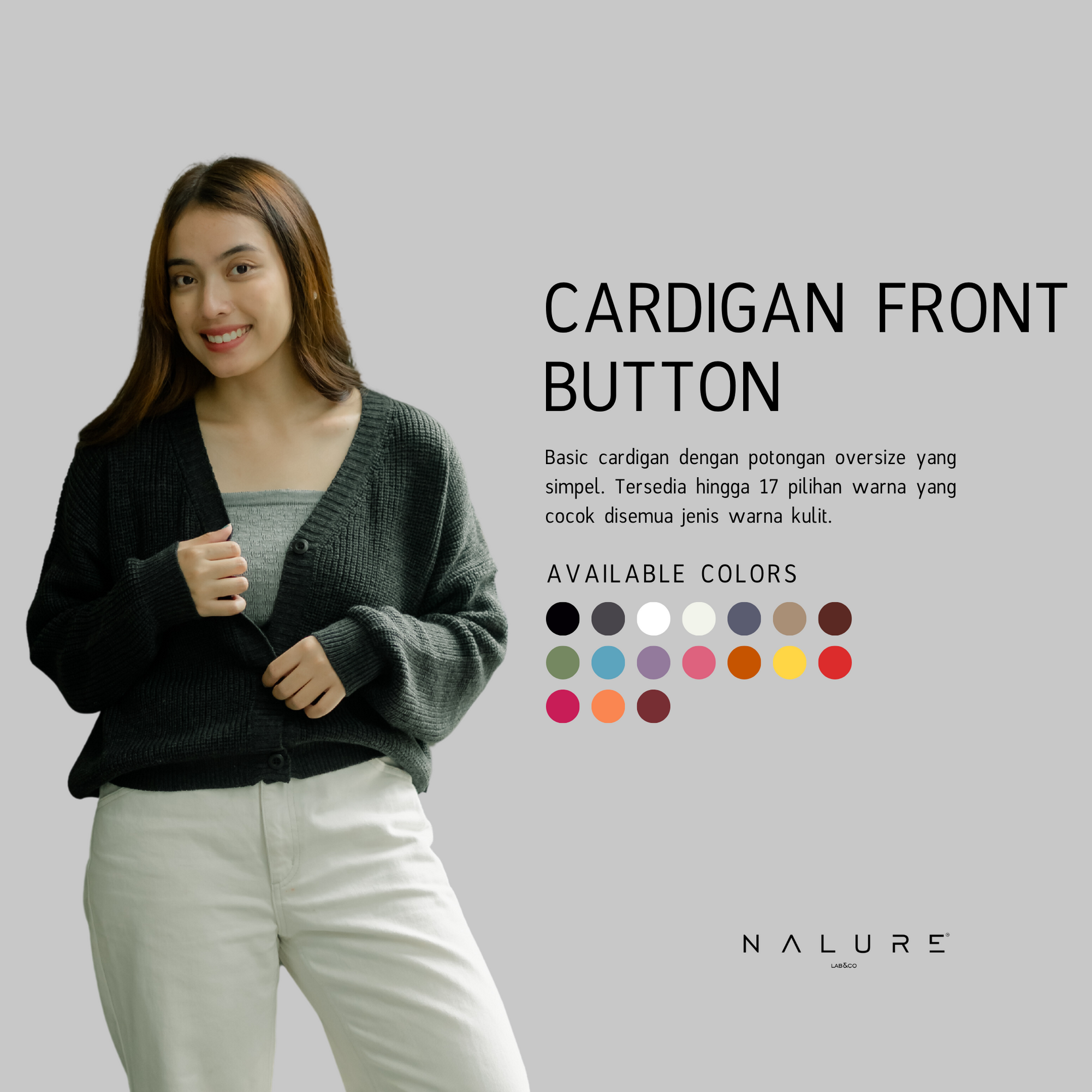 Nalure Cardigan Front Button