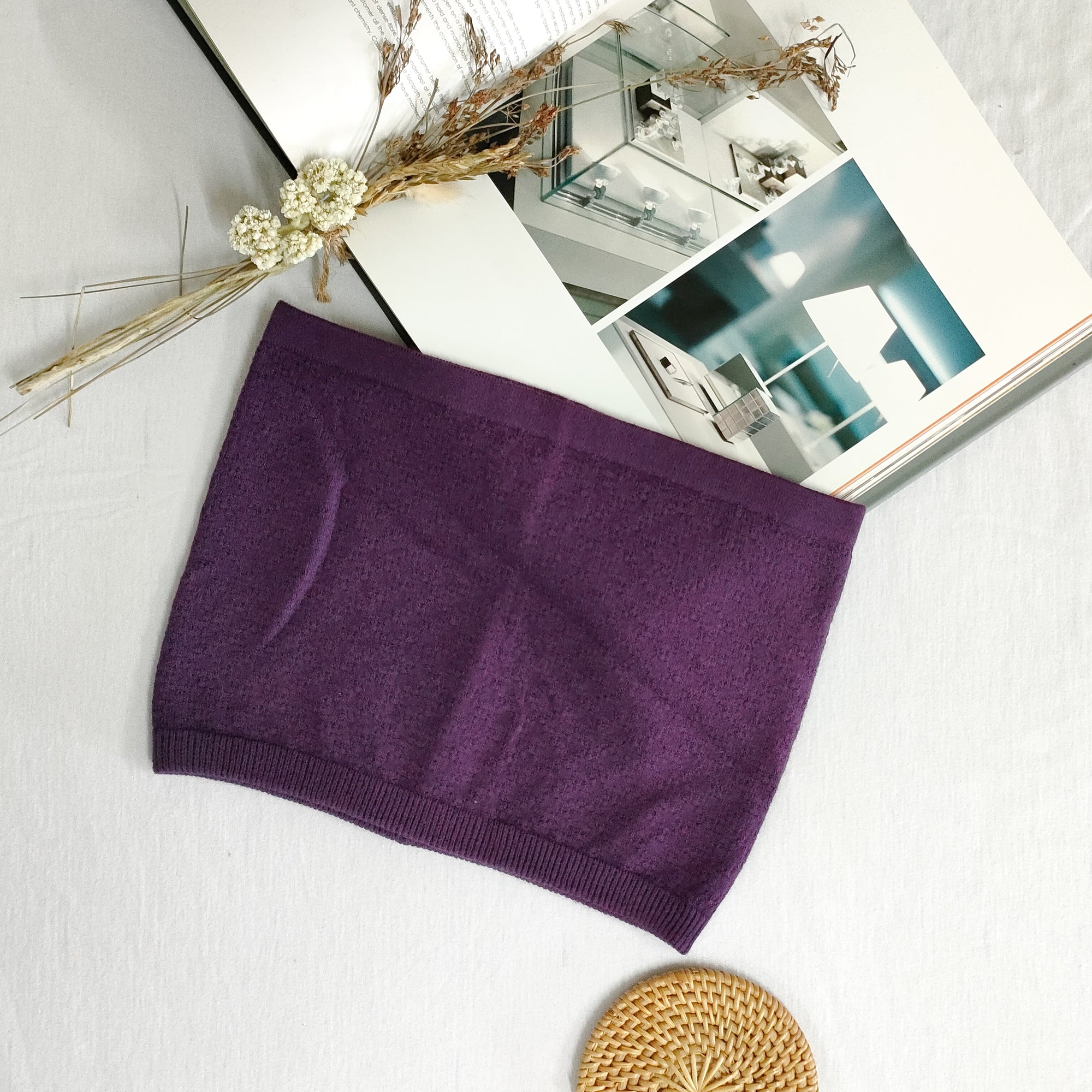 Nalure Naila - Crop Top Kemben Rajut | Tank Top Variasi Purple | Tank top wanita