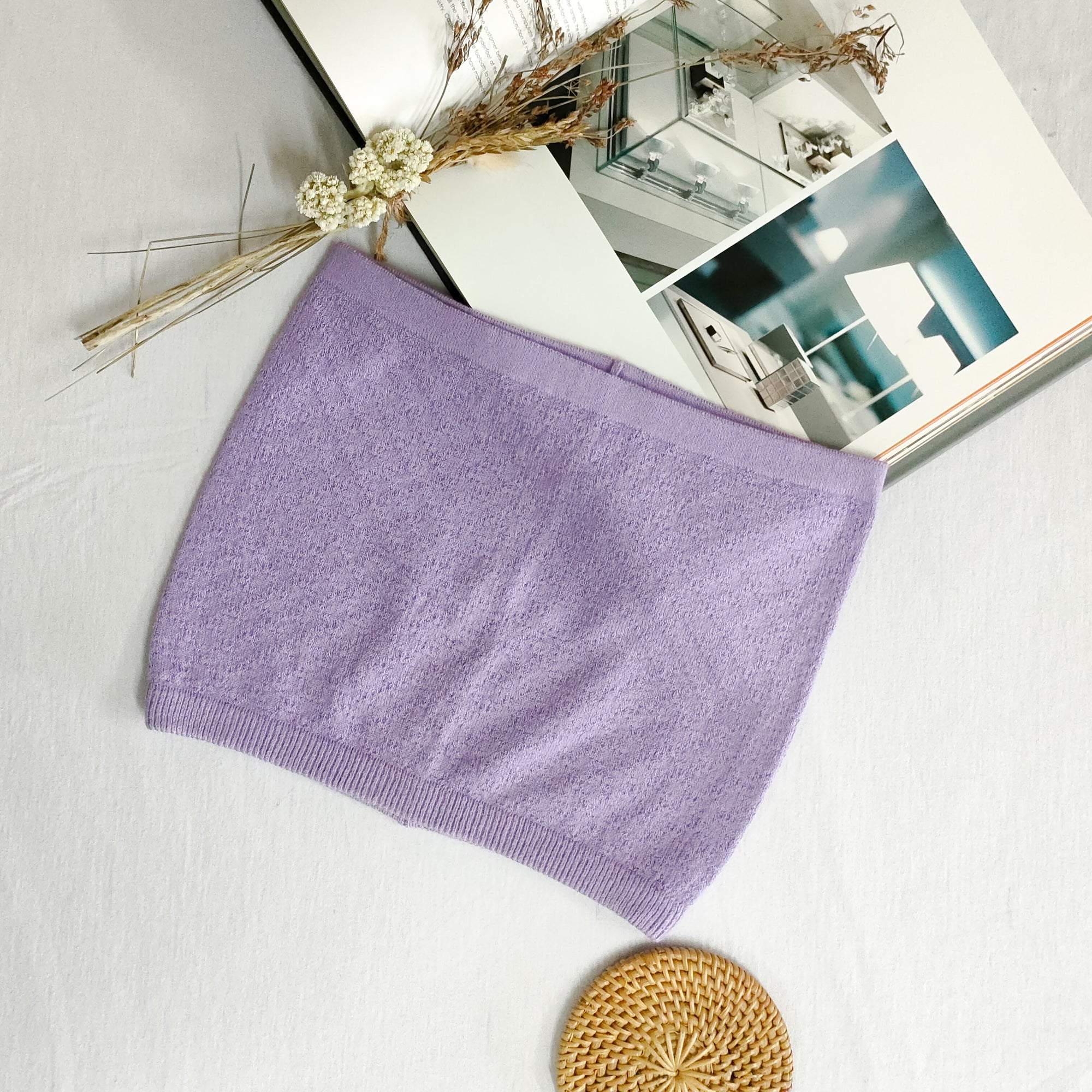 Nalure Naila - Crop Top Kemben Rajut | Tank Top Variasi Purple | Tank top wanita