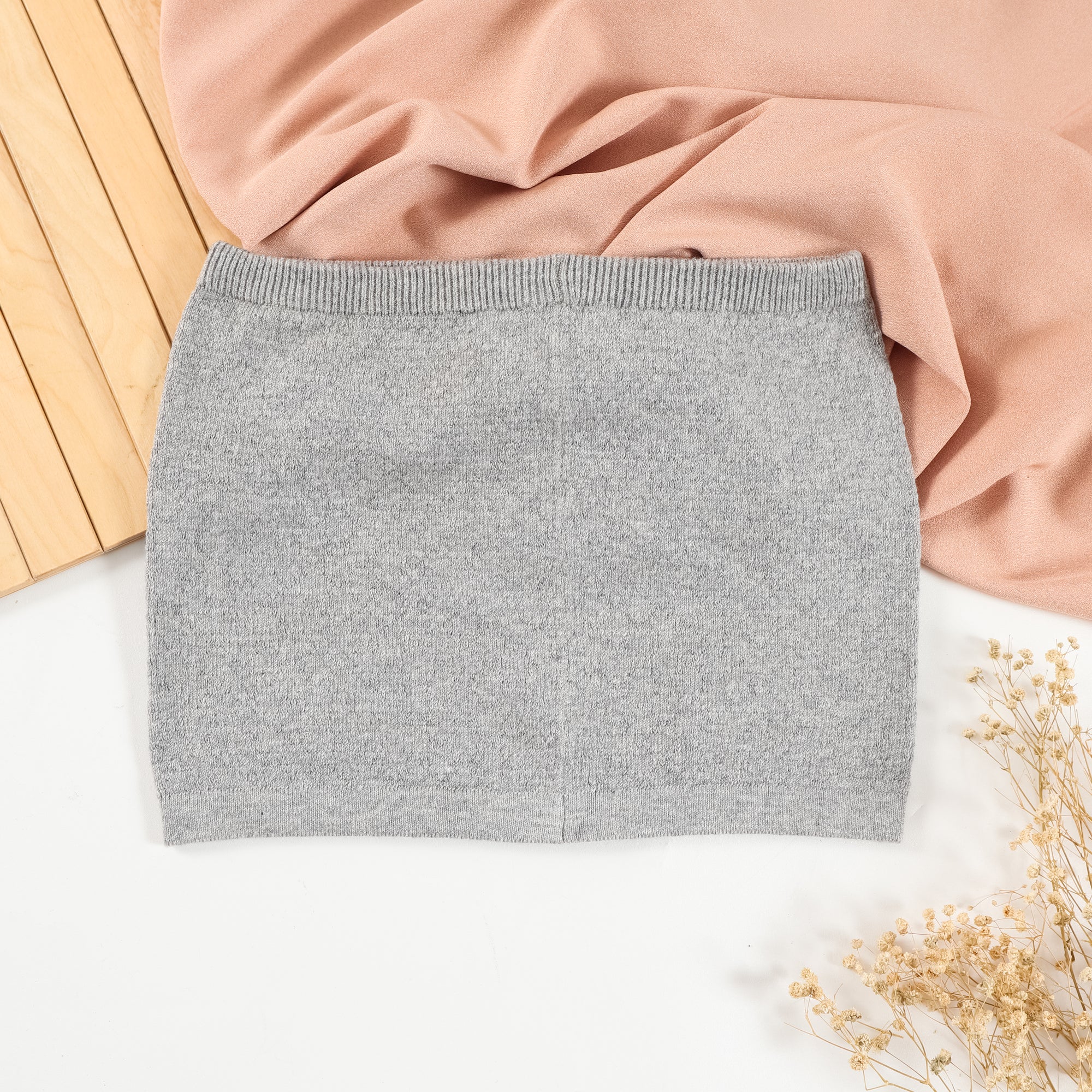 Nalure Naila - Crop Top Kemben Rajut | Tank Top Variasi Grey | Tank top wanita