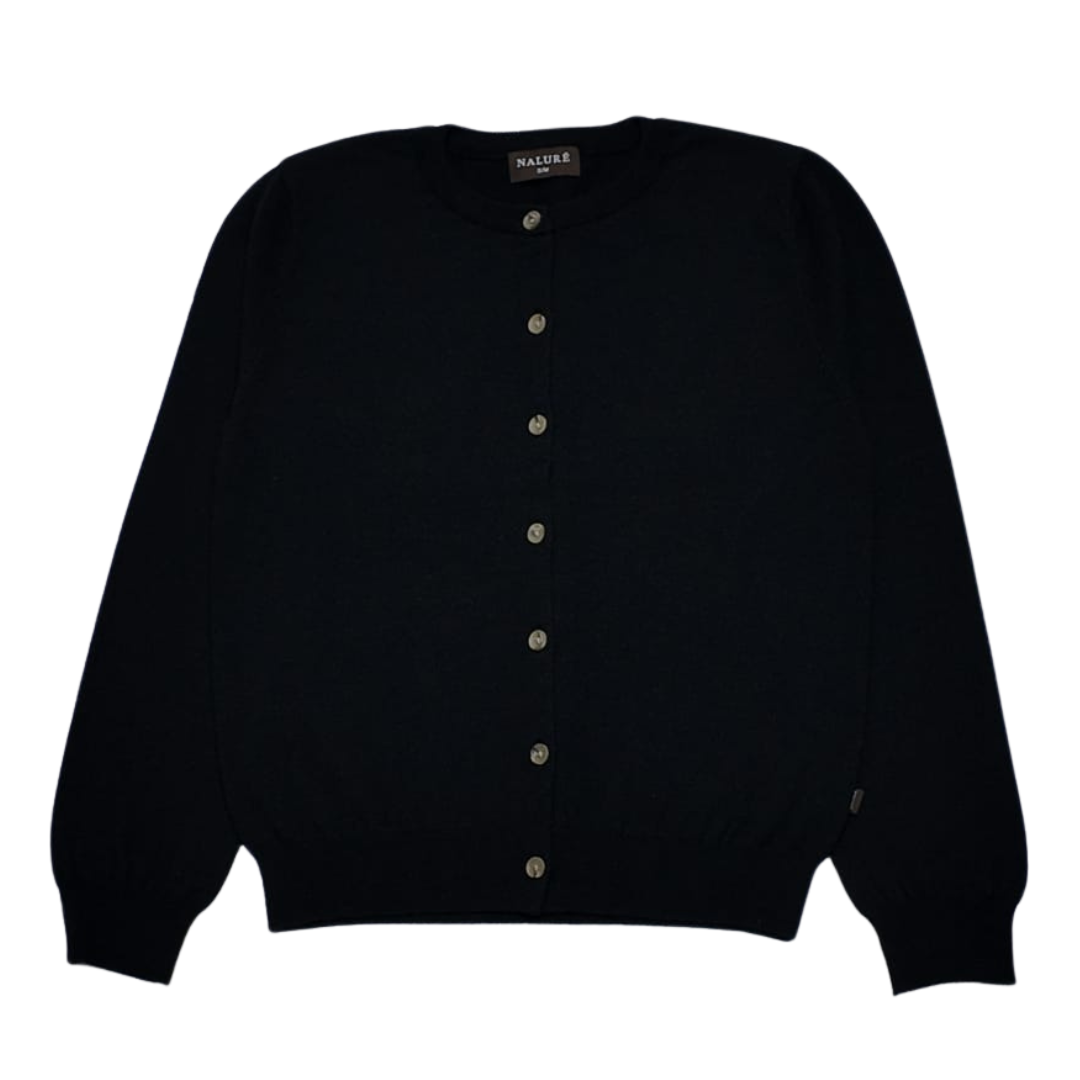 Nalure Vinna Cardigan Wanita | Cardigan Basic Soft | Long Sleeve Crewneck