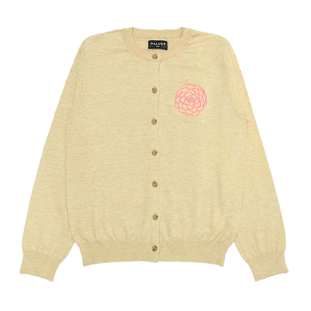 Nalure Camellia Cardigan Wanita | Cardigan Bunga | Knitwear Korean Style