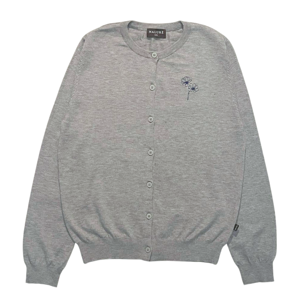 Nalure Lorene Cardigan Wanita | Cardigan Rajut | Long Sleeve Crewneck Bunga