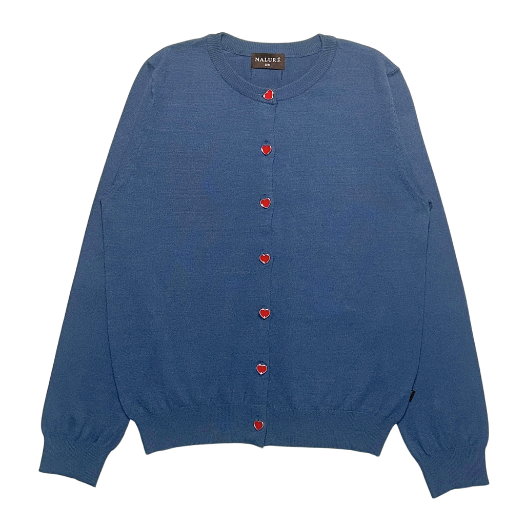 Nalure Marlyns Cardigan | Cardigan Hearts Button | Cardigan Long Sleeve Crewneck