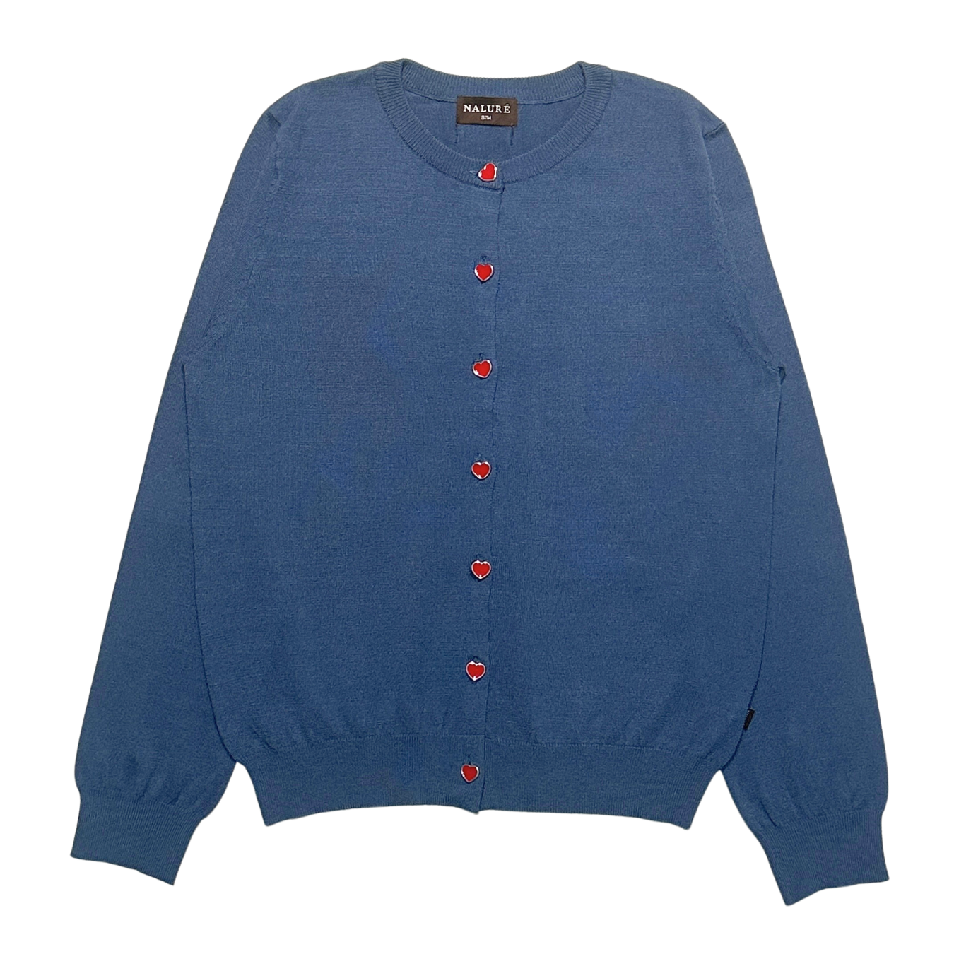 Nalure Marlyns Cardigan | Cardigan Hearts Button | Cardigan Long Sleeve Crewneck