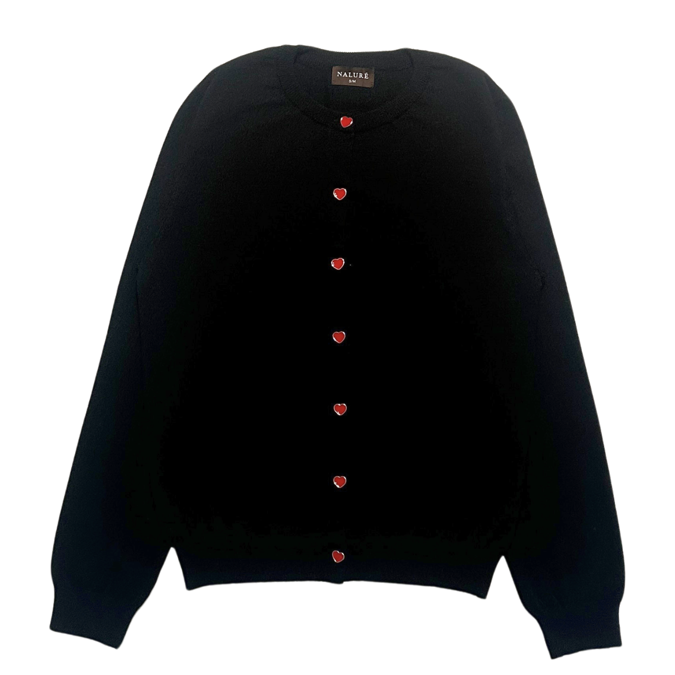 Nalure Marlyns Cardigan | Cardigan Hearts Button | Cardigan Long Sleeve Crewneck