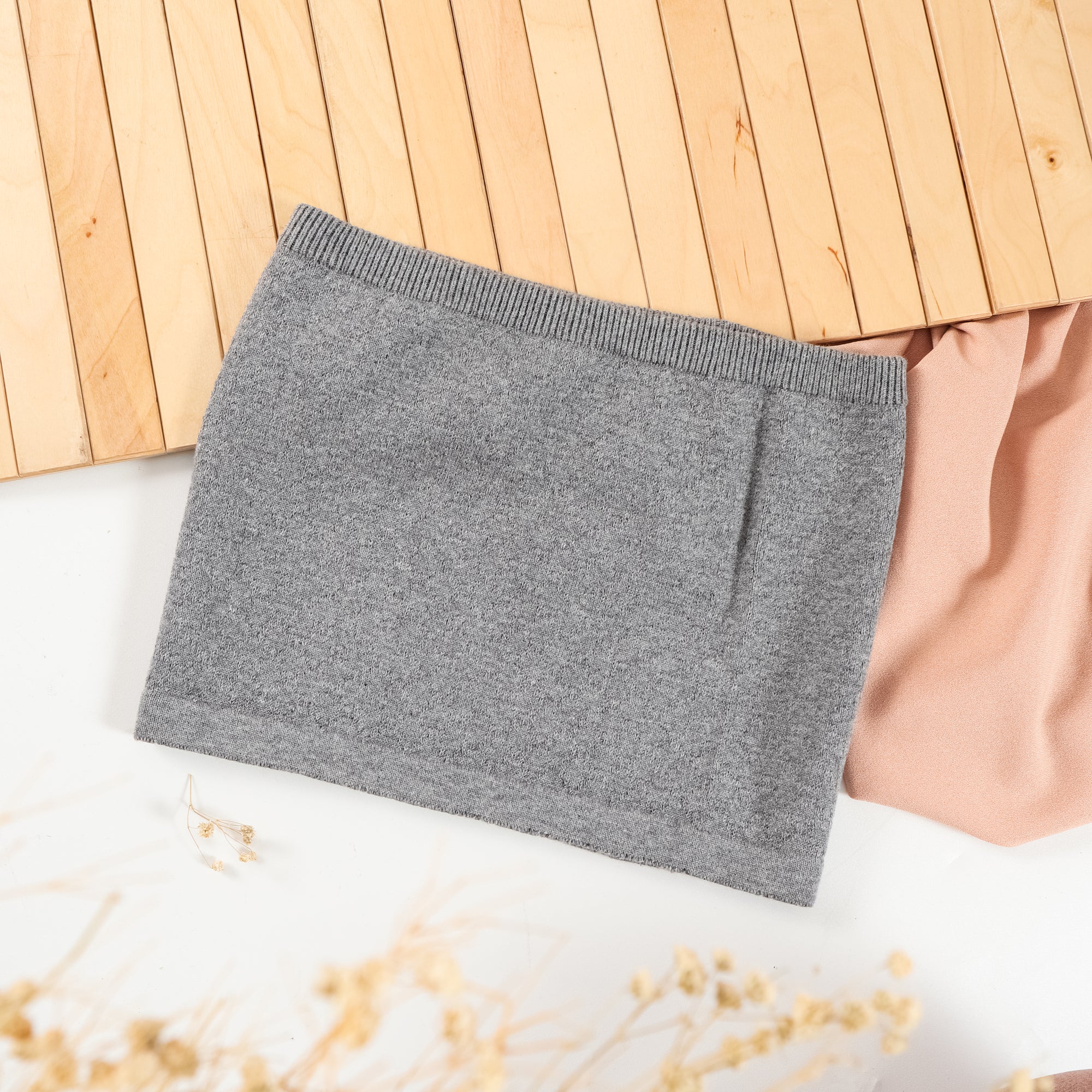 Nalure Naila - Crop Top Kemben Rajut | Tank Top Variasi Grey | Tank top wanita